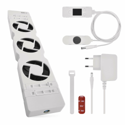 EMOS Heizung-Ventilator zum Sparen von Energie und Heizkosten, Starterset MONO, 1 Stück Heizgebläse inkl. Temperatursensor mit Regler, Ladegerät und Zubehör, Luftdurchsatz 36 m3/h pro Ventilator Angebot bei HelloDeals