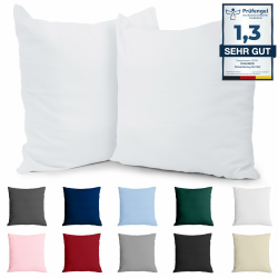 Kissenbezug 80x80 Baumwolle Renforcé (2er-Set) - Weiss - Dicht gewebt mit 57 Fäden/cm² - Kissenbezug 80x80 cm - Oeko Tex Zertifiziert - Dreamzie Weiß 80 x 80 cm, 2 Stück Angebot bei HelloDeals