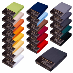 AVANTGARDE Premium Spannbetttuch - 180x200-200x220 cm - auch für Boxspringbett & Wasserbett - 40cm Steg - Spannbetttücher 100% Jersey Baumwolle - Spannbettlaken ca.170g/m² - (18 Anthrazit) Angebot bei HelloDeals