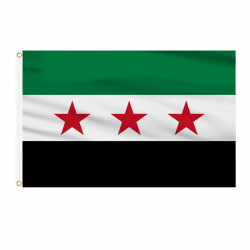 AhfuLife Syria Flagge 150 x 90cm, 1 Stück Syrian Fahne Leuchtenden Farben mit Messing-Ösen, Syrian Arab Republic Three Star Flag für Garten Festival Draußen und Drinnen Party Bar Deko 1 Stück Freie Syrische Armee Flagge Angebot bei HelloDeals
