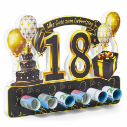 ROADPLUM 18 Geburtstag Geschenk Junge Mädchen mit Doppelseitiger FarbdruckHolz, Deko Geschenke zum 18 Geburtstag für Freunde Klassenkameraden Familie, Geschenke zum 18 Geburtstag für Party Jubiläum Farbe 18 Angebot bei HelloDeals