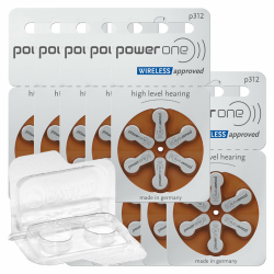 60x Varta Power One 312 Hörgerätebatterien 10x6er Blister PR41 Braun 24607 + Aufbewahrungsbox für 2 Hörgerätebatterien (10, 13, 312, 675), Batteriebox für 2 Knopfzellen bis 12 mm x 6 mm (Ø x H) 6 Stück (10er Pack) Braun (312) Angebot bei HelloDeals