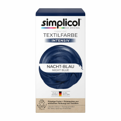 simplicol Textilfarbe intensiv Nacht-Blau | Einfaches Färben in der Waschmaschine | Flüssige Farbe & Fixierpulver | 1er Pack 2-teiliges Set Nacht-blau Angebot bei HelloDeals