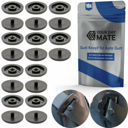 Gurt Knopf für Auto Gurt, 10 Paare, aus Hartplastik, in Schwarz, für viele KFZ Gurte, Gurt Rücklauf Ersatz Knopf, Sicherheitsgurt Nieten, Autogurt Niete Sitz, Autositz Gurt Reparatur, Ersatzteil PKW Schwarz, 10 Paare Angebot bei HelloDeals