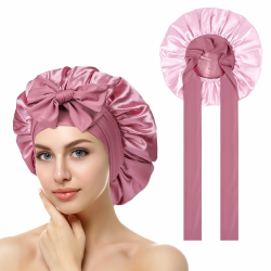 ACWOO Satin Haarhaube für Damen, Doppelseitig Seidenhaube Zum Schlafen Schlafhaube Haare Schützen für die Nacht Bonnet mit elastischem Band Rosa-doppelseitig Angebot bei HelloDeals