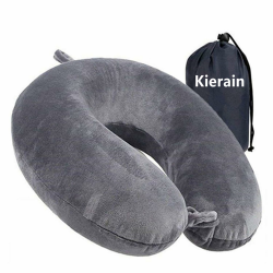 kierain Nackenkissen Flugzeug Reisekissen Memory Foam Nackenkissen Stützkissen luxuriöses kompaktes und leichtes Quick Pack für Camping Schlafrestkissen Grau Angebot bei HelloDeals