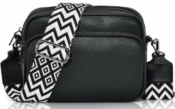 GASSDA Umhängetasche Damen Kleine Handtasche Damen PU Leder Crossbody Bag Damen Moderne Taschen mit Abnehmbarem Schultergurt Schwarz Angebot bei HelloDeals