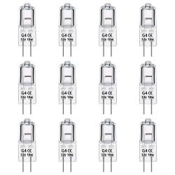 Caldarax 12 Stück G4 10W Halogenglühbirne 12V, Dimmbar 2700K Warmweiß, 140LM, 2 Pin Halogen Stiftsockellampe, G4 Halogenlampen 10 Watt, für Kronleuchter, Dunstabzugshauben, Schrankbeleuchtung G4 10w 12v Angebot bei HelloDeals