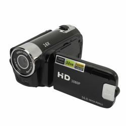 Denash Videokamera-Recorder, USB-Anschluss, 16 MP, Digitalkamera, Elektronischer Verschluss, 1/4 Zoll Gewindeloch mit Fülllicht für Reisen, Hochzeitsaufnahmen (Black) Angebot bei HelloDeals