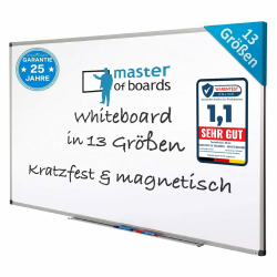 MOB Magnetisches Whiteboard 110x80cm mit Alurahmen und abnehmbare Stiftablage für Büro, Heim und Schule, Magnettafel kratzfest und trocken abwischbar | Magentboard in Hoch- oder Querformat 110 cm x 80 cm Angebot bei HelloDeals