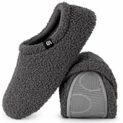 VeraCosy Damen Memory Foam Plüsch Hausschuhe Antirutsch Pantoffeln Mit Polarvlies-Futter 38/39 EU Dunkelgrau Angebot bei HelloDeals