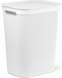 Rotho Brisen Wäschesammler 50l mit Deckel und 2 Griffen, Kunststoff (PP) BPA-frei, weiss, 50l (43.1 x 34.0 x 52.9 cm) Angebot bei HelloDeals