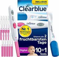 Clearblue Kinderwunsch Ovulationstest-Kit Digital, Bestimme deine 2 Tage maximaler Fruchtbarkeit, 1 Testhalterung Digital und 30 Tests, Teste die KOSTENLOSE Clearblue Perioden- & Zyklus-Tracker-App Kinderwunsch Kombipack 10+1 Angebot bei HelloDeals