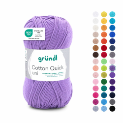 Gründl Wolle Cotton Quick uni Garn zum Stricken & Häkeln aus 100 % Baumwolle, 1 Knäuel 50 g / 125 m, Häkelgarn/ Strickgarn , Lavendel Angebot bei HelloDeals