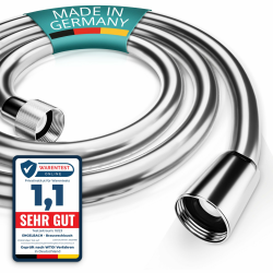 Engelbach® Duschschlauch 1,5m aus Kunststoff - Brauseschlauch mit Standard Anschluss - Flexibel & Trinkwassergeprüft - Made in Germany Kunststoff 1,50m Angebot bei HelloDeals