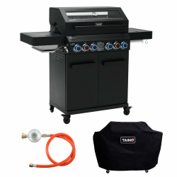TAINO PLATINUM YAMARA DARK 4+2 Gasgrill Set Stahl 4 Brenner Keramik Sear-Burner Keramik Backburner Piezo-Zündung Abdeckhaube PLATINUM YAMARA DARK 4+2 + Haube Angebot bei HelloDeals