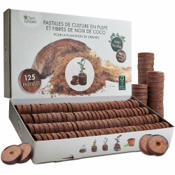 Kokos Quelltabletten mit Nährstoffen: 125 Premium Quelltabs aus Anzuchterde torffrei, ohne Pikieren – Kokoserde gepresst zur Pflanzen Anzucht, Erde, für Stecklinge – OwnGrown 125x Angebot bei HelloDeals