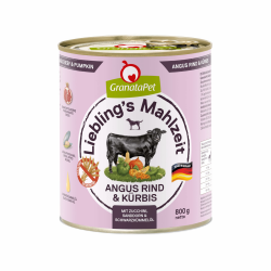 GranataPet Liebling's Mahlzeit Angus Rind & Kürbis, Nassfutter für Hunde, Hundefutter ohne Getreide & ohne Zuckerzusätze, Alleinfuttermittel, 6 x 800 g Angus Rind & Kürbis 800 g (6er Pack) Angebot bei HelloDeals