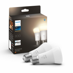 Philips Hue White E27 Lampe Doppelpack 2x805lm, dimmbar, warmweißes Licht, steuerbar via App, kompatibel mit Amazon Alexa (Echo, Echo Dot) 800 Lumen 2-er Pack Angebot bei HelloDeals
