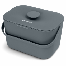 YourCasa® Biomülleimer Küche 5L - Komposteimer Küche für alltäglichen Biomüll Behälter - Spülmaschinenfest - Geruchsdicht mit Sieb & ergonomischen Griff Bio Mülleimer Klein Komposter Küche (Anthrazit) Angebot bei HelloDeals