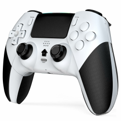 Wireless Controller für PS-4, Game Controller Kompatibel mit PS-4/Slim/Pro mit 2 Programmierbaren Tasten, Wireless Gamepad mit Trubo/Dual Vibration/6-Achsen Gyro Sensor/Touchpanel/Audio Jack - Weiß Schwarz Angebot bei HelloDeals