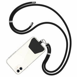 COCASES Handykette Universal zum Umhängen- Handyband aus Nylon kompatibel mit jeden Smartphones, Handy Kette Umhängenband mit Kordel-keine Handyhülle Dunkelschwarz Angebot bei HelloDeals