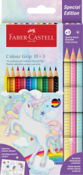FABER-CASTELL 201542 - Buntstifte Set Einhorn, 13-teilig, bruchsicher, inkl. 3 Sparkle Pastellstifte und Einhorn Sticker Einhorn Buntstifte Set 13-teilig Single Angebot bei HelloDeals
