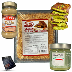 Dubai Schokolade zum selbst machen inkl. Kadayif 400g, Pistaziencreme 200g, Sesampaste 300g & Rezept | Pistaziengehalt 25% | Türkische Engelshaar Teigfäden (Bundle 3) Angebot bei HelloDeals