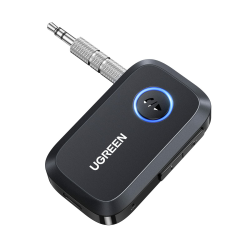 UGREEN Aux Bluetooth Adapter Auto Bluetooth 5.4 Empfänger Freisprechanruf, Stereo Musik, Dualer Kopplung mit 15 Stunden Spielzeit Klinke Bluetooth Adapter für Autoradio/Stereoanlage/Headset (Schwarz) Angebot bei HelloDeals