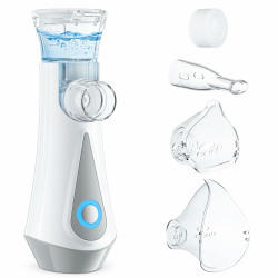 Inhalationsgerät, JOSSIS Ultra Leise Inhaliergeräte für Erwachsene, Kinder, Partikelgröße 1-5µm, Einstellbarer Sprühnebel, Aufladbarer Inhalator Grau Angebot bei HelloDeals