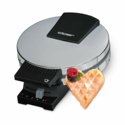 Cloer 185 Waffeleisen für eine Herzwaffel, 930 W, Waffelgröße 16 cm, schwere Backplatten, optische und akustische Fertigmeldung, Edelstahlgehäuse, Edelstahl, Chrom Waffelgröße 16 cm mit Signalton Chrom Angebot bei HelloDeals