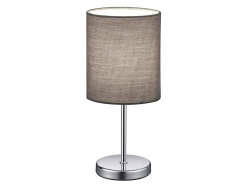 Reality Leuchten Tischleuchte Jerry R50491011, Metall Nickel matt, Stoffschirm Grau, exkl. 1x E14 Angebot bei HelloDeals
