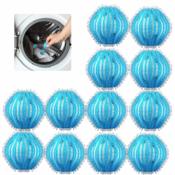 Konipl 12 Stücke Sicherer Tierhaarentferner Waschmaschine,Effektiver Fusselball und Fusselfänger,Haarfänger Flusensiebe,Praktisches Zubehör für die Wäschepflege- Waschmaschinenzubehörr Himmelblau-819 Angebot bei HelloDeals