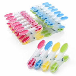 AiQInu 30 Stück Wäscheklammern mit Rutschfestem Silikon, Plastik Handtuchklammern Clothes Pegs, Mehrfarbig Klammer Hinterlässt Keine Marken für Wäsche Hosen T Shirts Unterwäsche Socke 30pcs Angebot bei HelloDeals