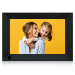 Hyjoy Digitaler Bilderrahmen 10.1 Zoll WLAN Digitale Bilderrahmen mit IPS Touch Screen HD Display, Lichtsensor, Auto-Rotate, um Fotos oder Videos überall über AiMOR App zu teilen (Schwarz) Angebot bei HelloDeals