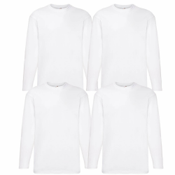 4 Fruit of The Loom Longsleeve Tshirt Langarm Verschiedene Farbsets M Weiß Angebot bei HelloDeals
