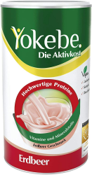 Yokebe - Die Aktivkost - Erdbeer - Diätshake zur Gewichtsabnahme - glutenfrei, laktosefrei und vegan - Diät-Drink mit Proteinen - 500 g = 12 Portionen Yokebe Erdbeere 500 g (1er Pack) Angebot bei HelloDeals
