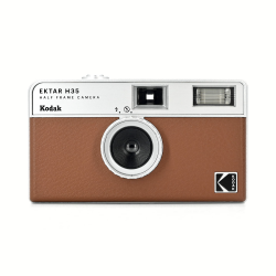 KODAK EKTAR H35 Filmkamera mit mittlerem Format, 35 mm, wiederverwendbar, ohne Fokus, leicht, einfach zu bedienen (braun) (Film und AAA-Batterie sind Nicht im Lieferumfang enthalten) Braun einzeln Angebot bei HelloDeals