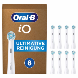 Oral-B iO Ultimative Reinigung Aufsteckbürsten für elektrische Zahnbürste, 8 Stück, ultimative Zahnreinigung, original Zahnbürstenaufsatz für Oral-B Zahnbürsten, briefkastenfähige Verpackung, Weiß Angebot bei HelloDeals