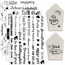Hongma Rub On Sticker ca.A5 19x14cm-Großformat Transfers 4PCS Sprüche für Raysin für Keraflott Möbel Glas Holz DIY Deko Rub On Folie Rubons Aufkleber HOME Angebot bei HelloDeals