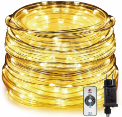 HAUSPROFI 15M 200 LEDS Lichterschlauch mit Fernbedienung,Lichterkette, 8 Modi und Helligkeit dimmbar, Strombetrieben,Wasserdicht, Ideal für Aussen, Weihnachtsbeleuchtung, Deko, Party, Feier Ø5mm Lichterschlauch 15M 200LED Angebot bei HelloDeals