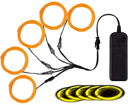 EL-Draht, Noise Reduction Neonlichter Draht 5 in 1 Meter, Elektrolumineszenzdraht für Halloween, Weihnachtsfest, DIY Dekoration…… (Gelb) Angebot bei HelloDeals