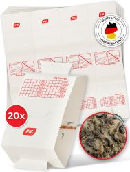 PIC Silberfischfalle 20 Stück - Leimfalle mit giftfreiem Lockmittel zur Befallskontrolle in Allen Wohnräumen - Extra Starke Silberfischfalle Klebefalle Silberfische Falle 20er Angebot bei HelloDeals