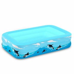 Aufblasbares Planschbecken,Schwimmbecken,Aufblasbare Pool,2 Ringen Planschbecken,AufblasbarerPool,Aufblasbarer Kinderpool,Babypool,Tragbare Badewanne,Kinder Planschbecken,97.5X74cmX34cm Swimmingpool Rechteckig-97.5*74cm*34cm Angebot bei HelloDeals
