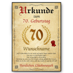 Tigerlino® Personalisierte Urkunde zum 70. Geburtstag Geburtstagsurkunde Jahrgang 1955 Geschenk Männer Frauen 70 Jahre Geburtstagsgeschenk Geburtstagskarte 70. Geburtstag Geschenkidee personalisierbar Angebot bei HelloDeals
