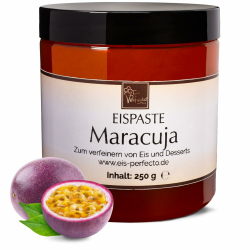 Maracuja-Eispaste für fruchtiges aromatisches Eis » Auch zum Verfeinern von leckerem Eis, Desserts, Getränke, Pralinen Torten und vielem mehr » Inhalt 250 g Angebot bei HelloDeals