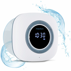 MEDION S66884 Duschradio mit Bluetooth (Badradio, UKW Radio, Saugnapf, LED-Display, IPX6 Wasserdicht, integrierter Akku, MD43884) weiß weiß - neu Angebot bei HelloDeals