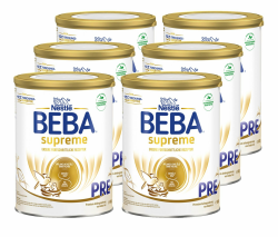 BEBA SUPREME PRE Anfangsmilch von Geburt an, Babynahrung mit DHA, nur Laktose, ohne Palmöl, 6er Pack (6 x 800g) BEBA Supreme Pre 6x800g 800 g (6er Pack) Angebot bei HelloDeals