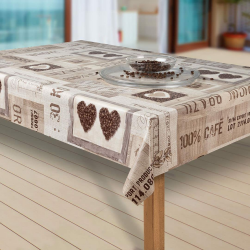 laro Wachstuch-Tischdecke Abwaschbar Garten-Tischdecke Wachstischdecke PVC Plastik-Tischdecken Eckig Meterware Wasserabweisend Abwischbar, Muster:Coffee Herzen braun, Größe:100x140 cm 100x140 cm Coffee Herzen Braun Angebot bei HelloDeals