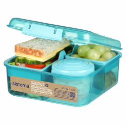 Sistema Bento-Box | 1,25 L | Brotdose für Pause mit Fächern und Snackbox | BPA-frei | hergestellt aus Ocean Bound Plastic | Teal Stone | 1 Stück, Mintgrün (Recycelter Kunststoff) 1,25 l Mintgrün (Recycelter Kunststoff) Angebot bei HelloDeals